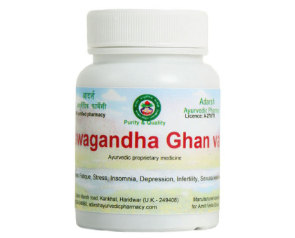 Ashwagandha extract Adarsh Ayurvedic Pharmacy, 40 grams ~ 100 tablets