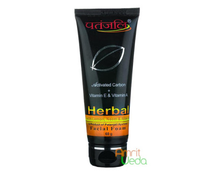 Facial Foam Activated Carbon + Vitamin E and A Patanjali, 60 grams