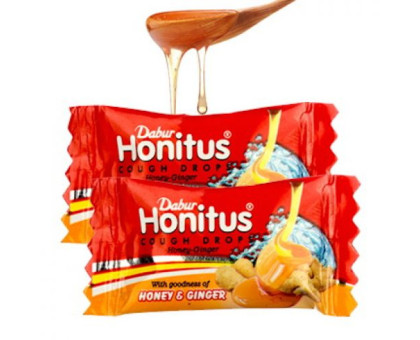 Леденцы от кашля Хонитус Мед и Имбирь Дабур (Lozenges Honitus Honey and Ginger Dabur), 10 шт