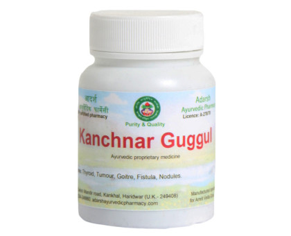 Kanchnar Guggul Adarsh Ayurvedic Pharmacy, 40 grams ~ 120 tablets