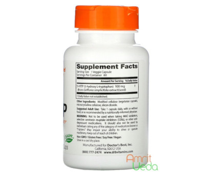 Аминокислота 5-ГТФ (Aminoacid 5-HTP Doctor's Best), 60 капсул