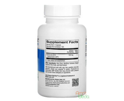 Коензим Q-10 100 мг (Coenzyme Q10 100 mg Lake Avenue), 120 капсул