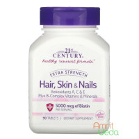 Волосы, кожа и ногти Экстра сила (Hair, skin and nails Extra strength), 90 таблеток
