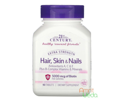 Hair, skin & nails Extra strength 21st Century, 90 tablets