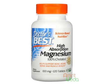 High absorption Magnesium 100% chelated with Albion minerals - 100 mg, 120 tablets Doctor's Best