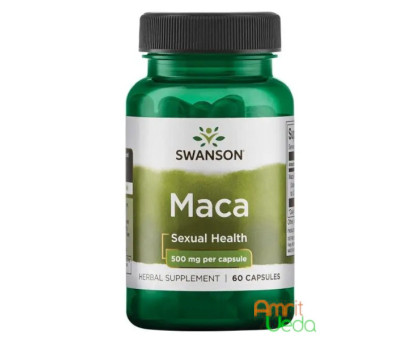 Перуанская Мака экстракт 500 мг Свонсон (Peruvian Maca extract 500 mg Swanson), 60 капсул