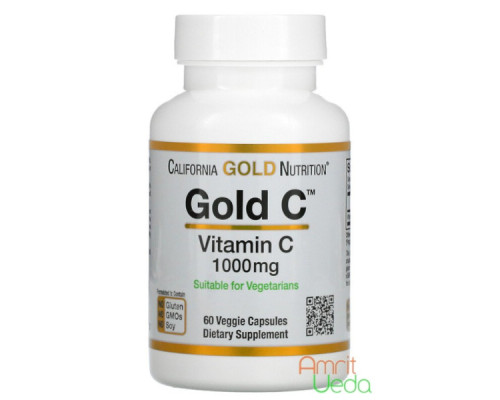 Vitamin C Gold Buffered 750 mg California Gold Nutrition, 60 capsules ...
