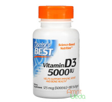 Vitamin D3 125 mcg - 5000 IU, 180 softgels