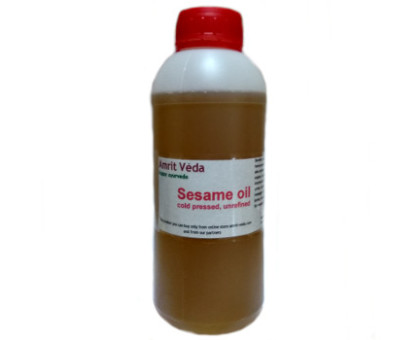 Кунжутное масло из черного кунжута Амрит Веда (Black sesame oil Amrit Veda), 1 литр