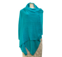 Pashmina shawl Aquamarine color, 100% cashmere
