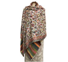 Pashmina shawl with woven pattern, 70% cashmere + 30% silk
