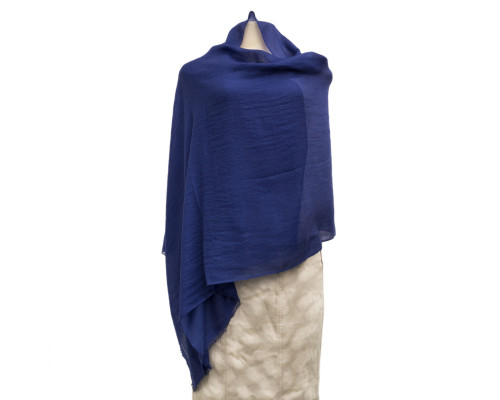 Pashmina shawl Indigo color Gana - Nepal, 100% cashmere