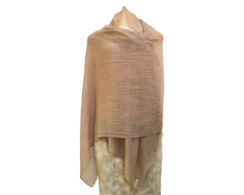 Pashmina shawl Light brown color Gana - Nepal, 100% cashmere